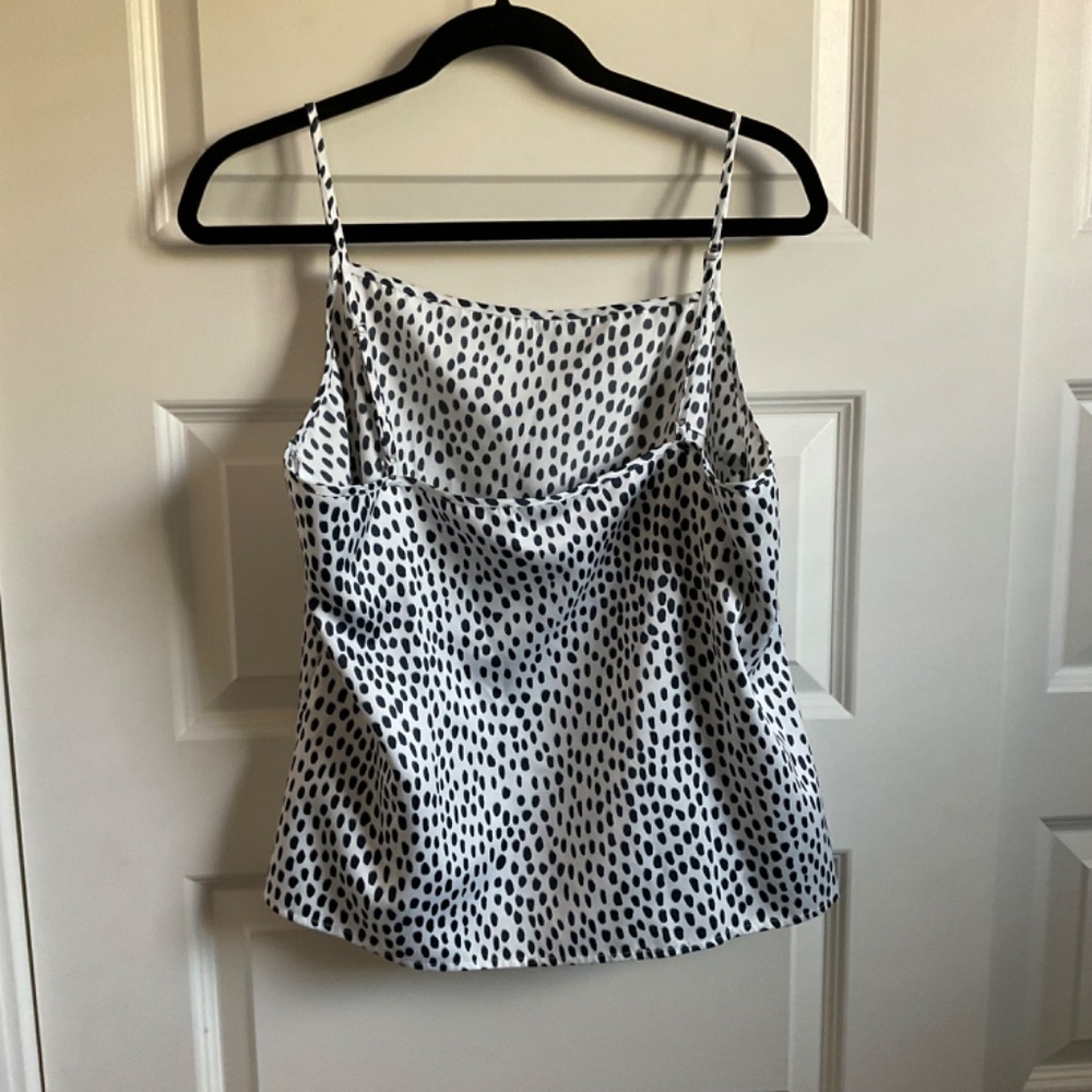 J. Crew Polka Dot Satin Camisole - White and Blue -‎ Size Large - Picture 5 of 7